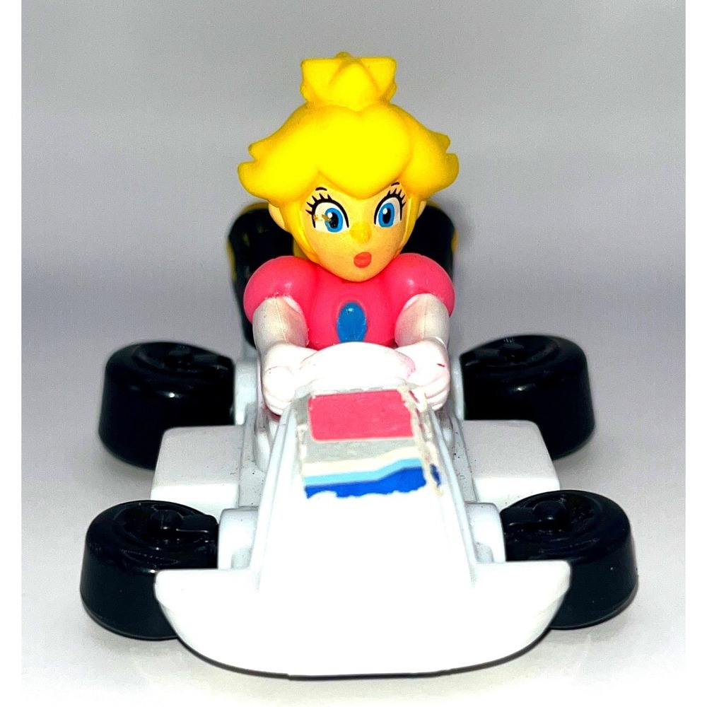 Nintendo Princess Peach Mario Kart Toy McDonald's 2024 White Go Kart Figure